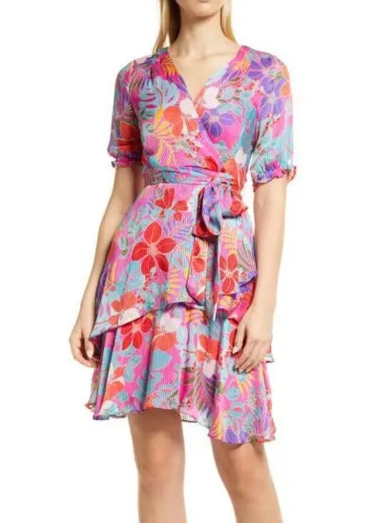 Tahari Dresses & Skirts - Tahari Pink Multi-Color Floral Mini Dress